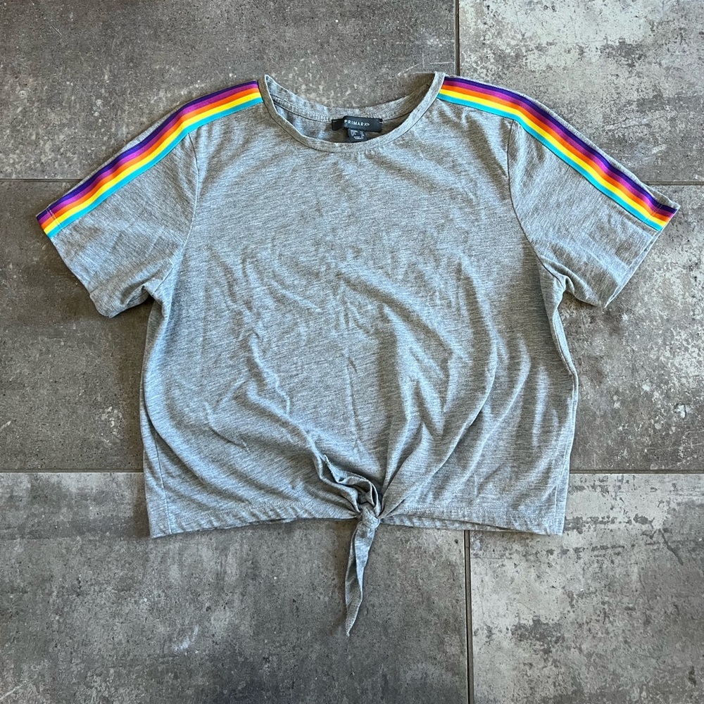 Primark Rainbow Stripe Shirt - Size UK14